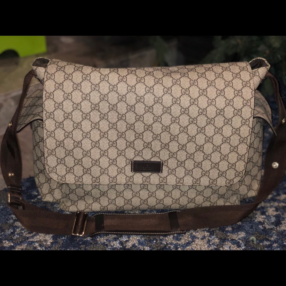 Guccissima Faux-Leather Diaper Bag Authentic 💗
